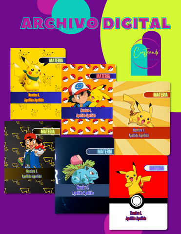 ARCHIVO DIGITAL Forros Completos Pokemon