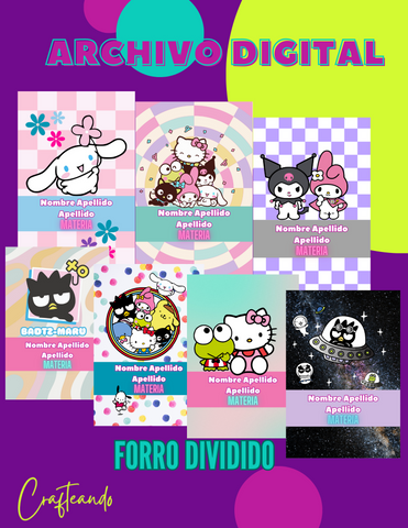 ARCHIVO DIGITAL EDITABLE Forros divididos HK and Friends